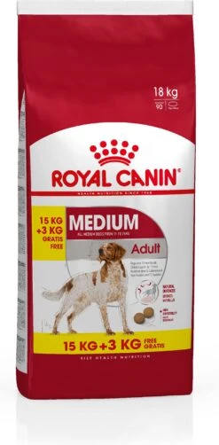 Royal Canin Hondenvoer Medium Adult 15 Kg + 3 Kg