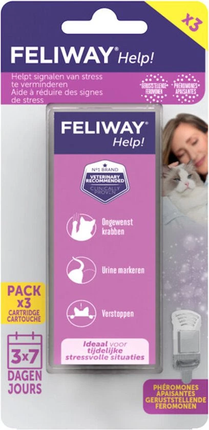 Feliway Help! Anti Stress Cartridges 3 Stuks 3 Feliway Help! Anti Stress Cartridges 3 Stuks