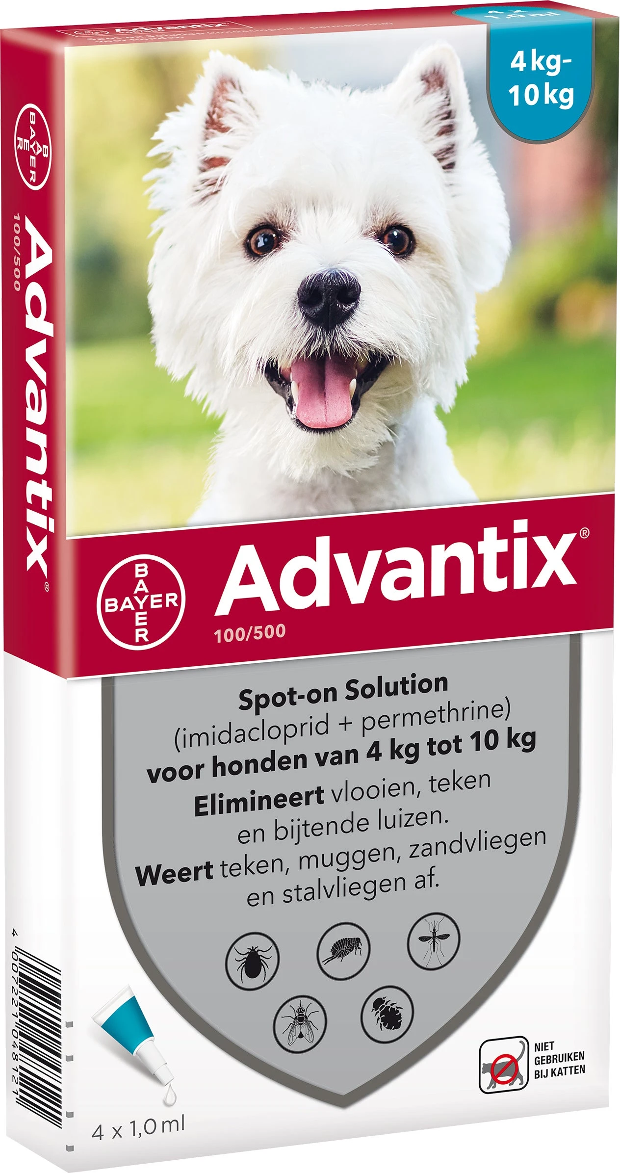Advantix Spot-on 100 Anti Vlooien- En Tekenmiddel 4 Pipetten 4 -10 Kg 3 Advantix Spot-on 100 Anti Vlooien- En Tekenmiddel 4 Pipetten 4 -10 Kg