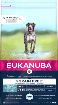 Eukanuba Hondenvoer Graanvrij Zeevis Adult Large/XL Large 3 Kg