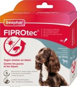 Beaphar Teken- En Vlooiendruppels Fiprotec Hond 10-20 Kg 4 Stuks
