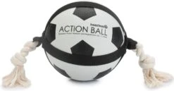 Beeztees Hondenspeelgoed Action Voetbal Met Touw Wit D 19 Cm