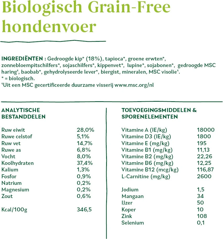 Yarrah Biologisch Hondenvoer Graanvrij Adult Kip 2 Kg 5 Yarrah Biologisch Hondenvoer Graanvrij Adult Kip 2 Kg - Afbeelding 3