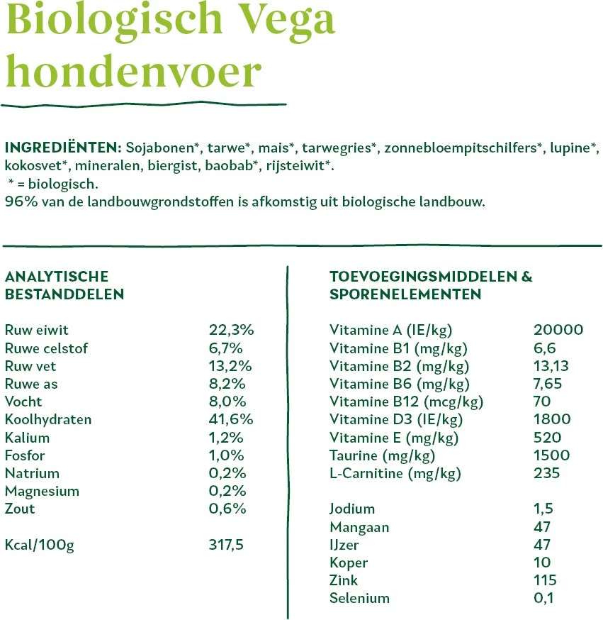 Yarrah Biologisch Hondenvoer Vega Adult 2 Kg 5 Yarrah Biologisch Hondenvoer Vega Adult 2 Kg - Afbeelding 3