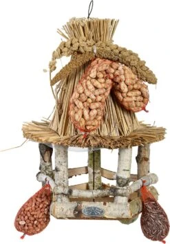 Esschert Design Vogelvoederhuisje Met Voer Naturel 28 X 28 X 39 Cm