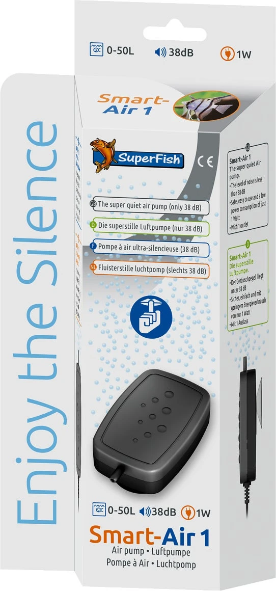 SuperFish Aquarium Luchtpomp Smart-Air 1 Zwart 3 SuperFish Aquarium Luchtpomp Smart-Air 1 Zwart